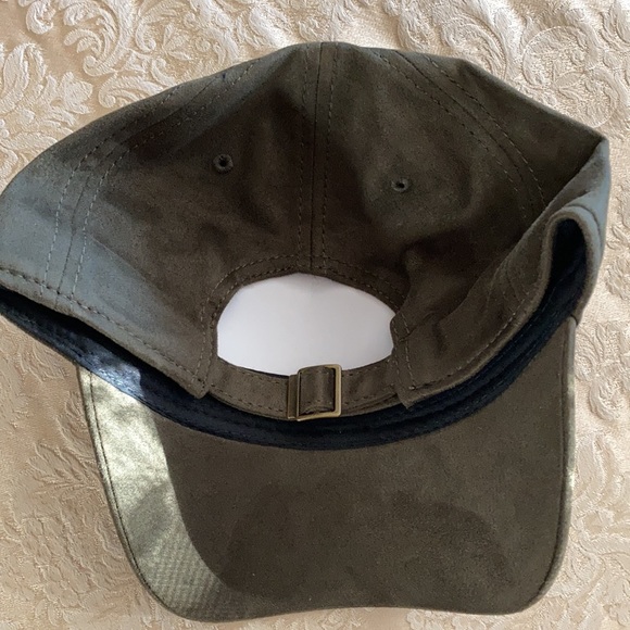 NEW olive faux suede baseball cap - Picture 2 of 3